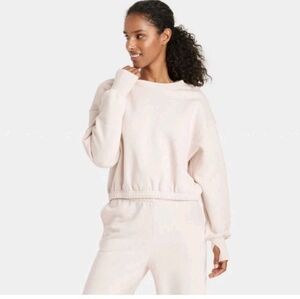 Joylab Women's Cropped Fleece Sweatshirt